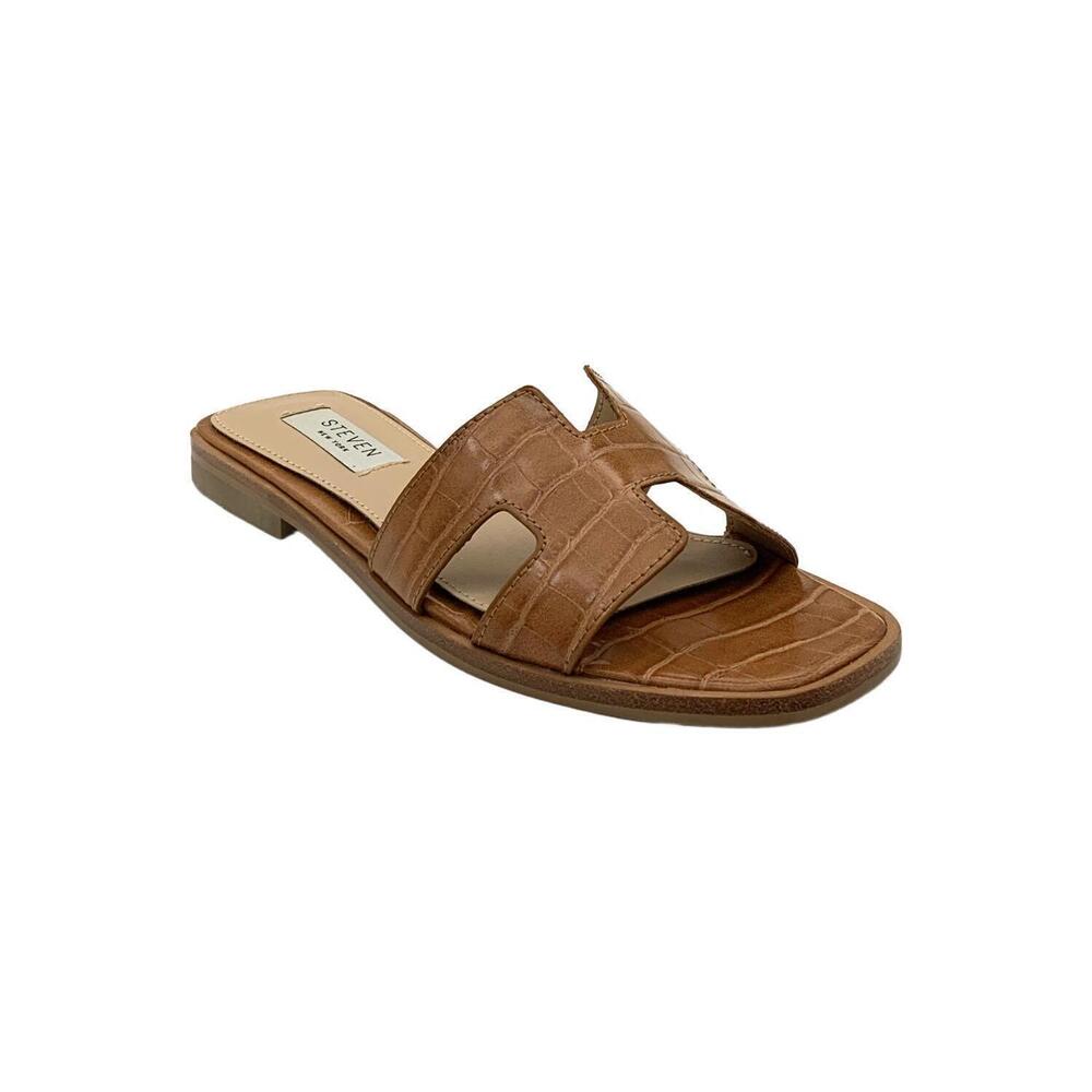 STEVEN by Steve Madden Women's Hadyn Sandal Cognac Crocodil - Medium